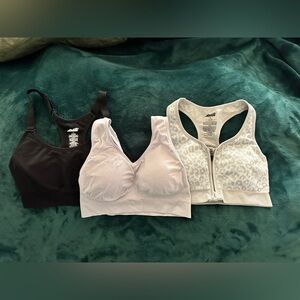 Set of 3 racerback sports bras.  2 Avia and 1 Joyspun